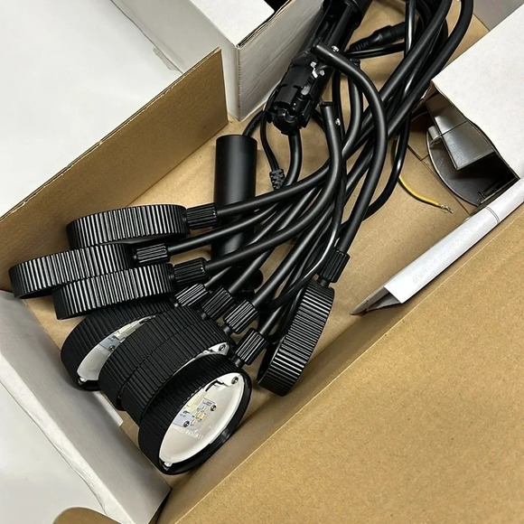 Ikea Storslinga LED Chandelier 8 Arm Black White 1100 Lumen 27.5" x 11.5 " New - Picture 4 of 9